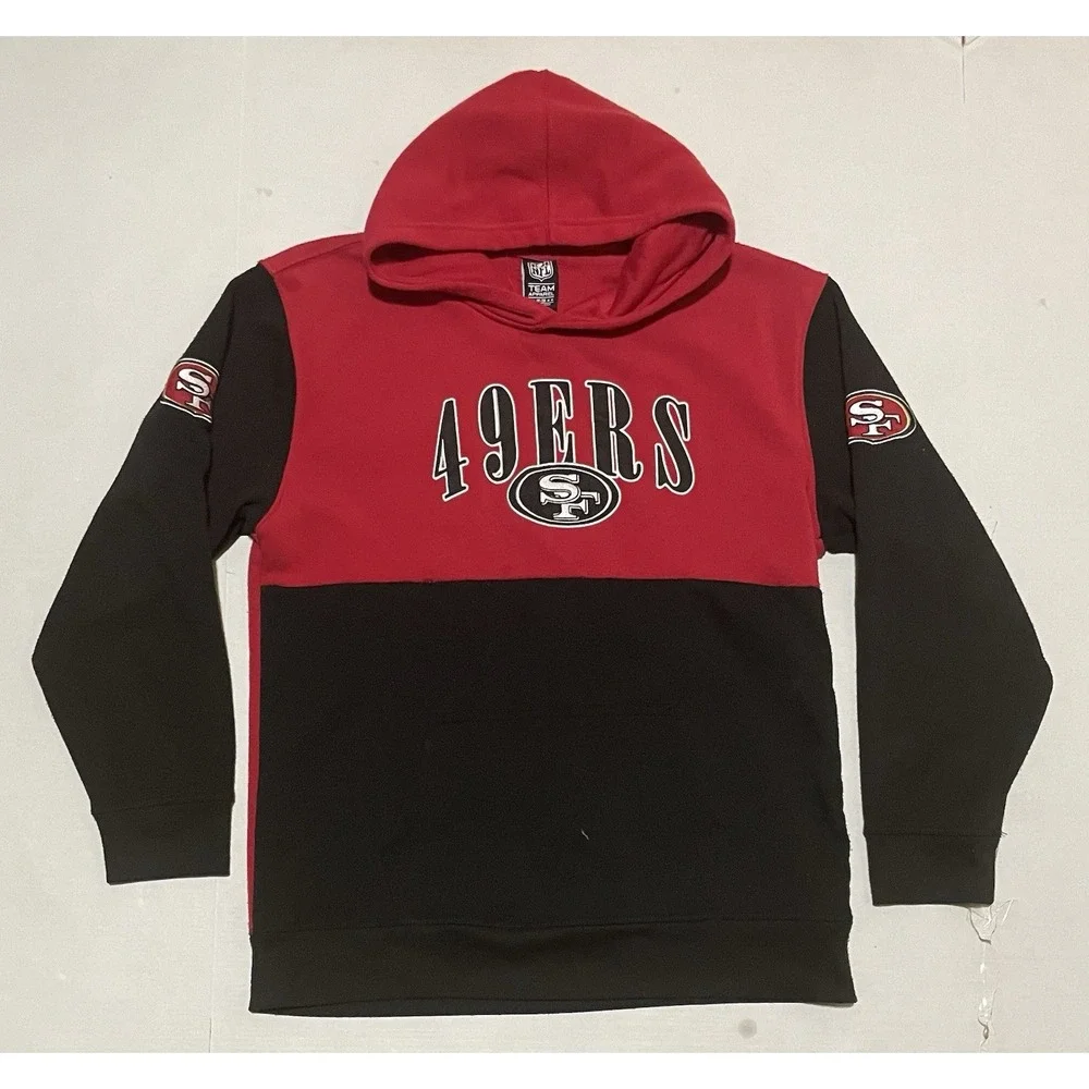 NFL Apparel Team San Francisco‎ 49ers Red Black Hoodie Pocket Youth XL 18/20